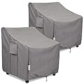 BOLTLINK Patio Chair Covers Waterproof, Heavy Duty Outdoor Furniture Covers Fits up to 31.5W x 33.5D x 36H inches -2 Pack Grey