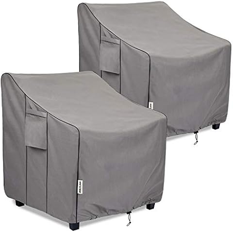 BOLTLINK Patio Chair Covers Waterproof, Heavy Duty Outdoor Furniture Covers Fits up to 35W x 38D x 31H inches -2 Pack Cover