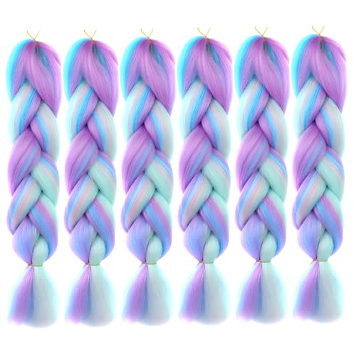 Extensions cheveux synthétiques tresses violettes et dreadlocks amovibles - 6