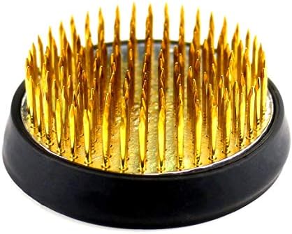 SVY Japanese Kenzan Ikebana Flower Arranger, Kenzan Flower Frog with Needle Calibrator and Cleaning Brush (2.4")