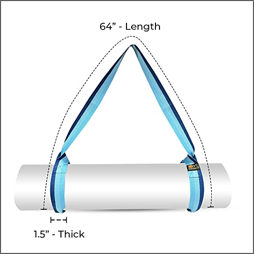 Image of Yoga Mat Strap for Carrying, Adjustable Mat Holder Carrier Sling with Thick, Durable & Comfy Texture Stretching