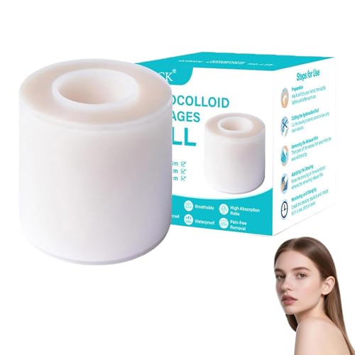 #VerdientProvisionen<br>Hydrokolloid Pflaster Rolle Natürlich Pickel Patch 5cmx2m Hydrocolloid Roll Pickel Patch Rolle für Alle Hauttypen für Pickel Schnitte Zehen Gesicht Wundpflege (1 Stück)