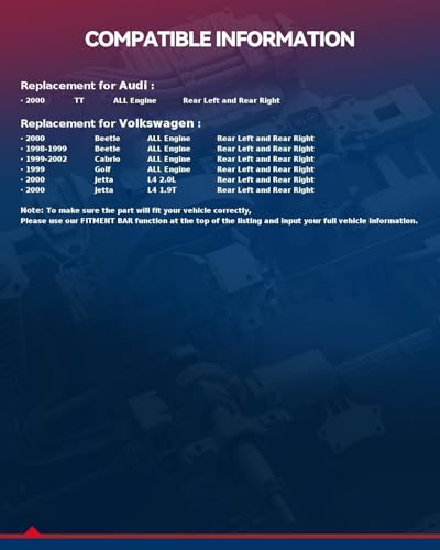 Image of KAX Rear Brake Caliper for 1998-2000 Volkswagen Beetle