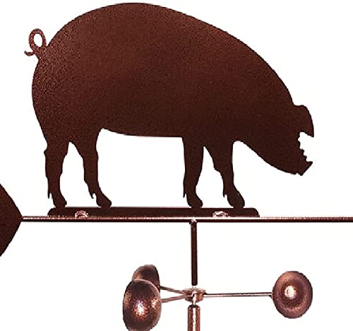 Girouette Cochon en métal indicateur de direction du vent pour hangar et jardin