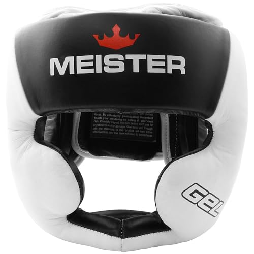 Meister Gel Full-Face Training Head Guard for MMA, Boxing & Muay Thai - White/Black - Small/Medium - Image 4