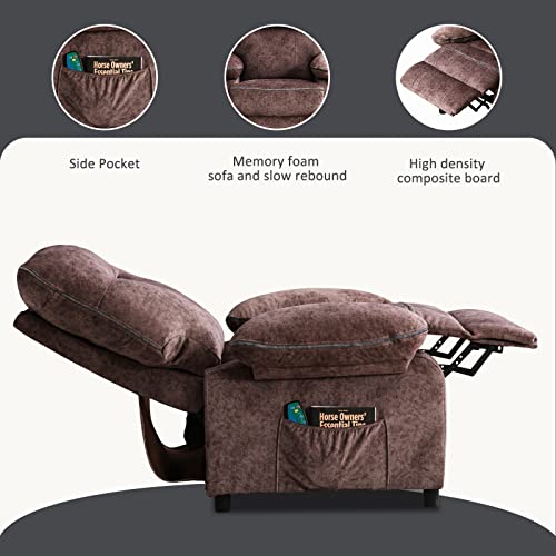 Bosmiller Massage Recliner Chair Fabric Overstuffed Lounge Single Sofa For Living Room Comfy Chair With Heating And Vibration Function (Light Brown) #TOP3