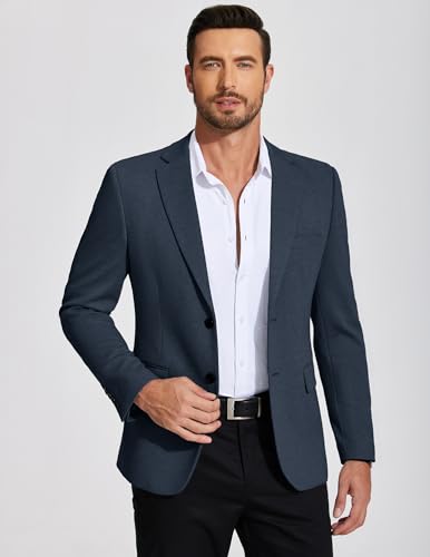 COOFANDY Mens Casual Blazer Knit Sport Coat Lightweight Two Button Suit Jacket2