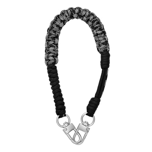 CHUQING Cadena para teléfono móvil negra, correa de muñeca corta, correa de mano, llavero corto, pulsera, cordón para teléfono