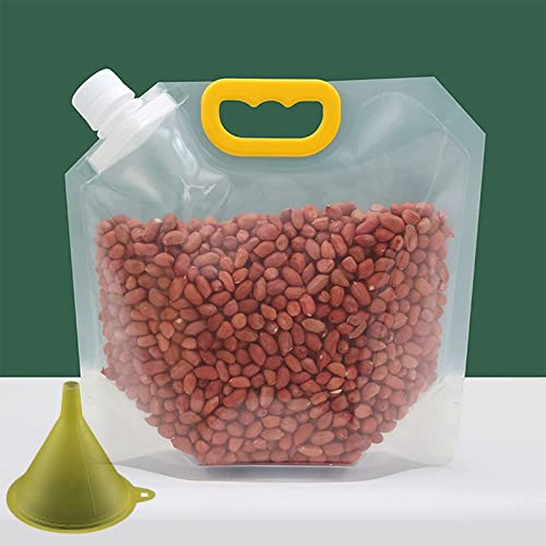 Lot de 10 sacs de rangement multigrains avec bec verseur, sac scellé étanche à l'humidité, sacs d'emballage hermétiques transparents refermables pour aliments, stockage de liquides (1.5L) Cover