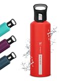Genérico Botella de agua garrafa de agua cantil sem BPA, Cantil de Agua de Aluminio con Apertura Rápida para Caminatas - Resistente y Fácil de Usar, Ideal para Actividades al Aire Libre, 1L (Roja)