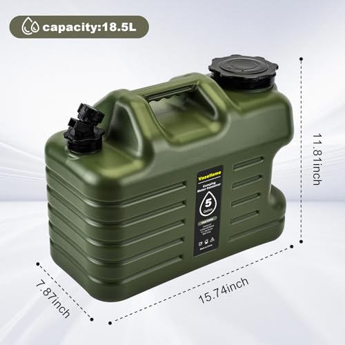 Jarra de Agua de 5 Galones con Grifo, Contenedores Portátiles a Prueba de Fugas para Camping, Libre de BPA, Tanque de Almacenamiento para Excursiones y Emergencias miniatura 4
