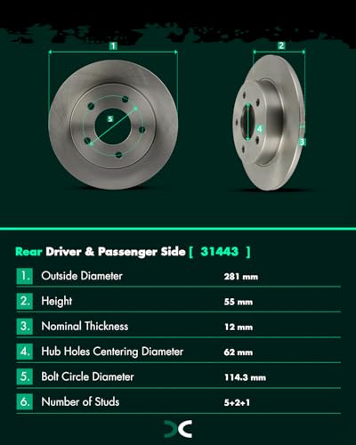 Image of SCITOO Brake Kits Front Rear Brake Rotors Brake Pad:31538;31469;D1521;D1281 | Fit For Honda For Odyssey 2011-2014
