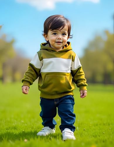Image of LOFN Stylish Kids Hooded Sweatshirt (KDSW54-34-LMWH.1)