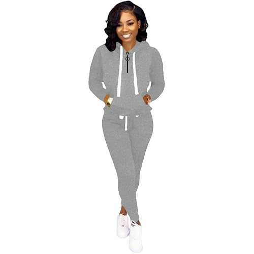 Nimsruc Two Piece Outfits For Women Jogging Suits Casual Sweatsuits Jogger Tracksuits Long Sleeve Hoodie Matching Sets