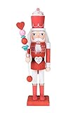 Clever Creations Candy King Nutcracker Red Sparkle and White Uniform | Cupcake Crown and Candy Scepter | Collectible Wooden Christmas Nutcracker | Festive Holiday Decor | 100% Wood | 15