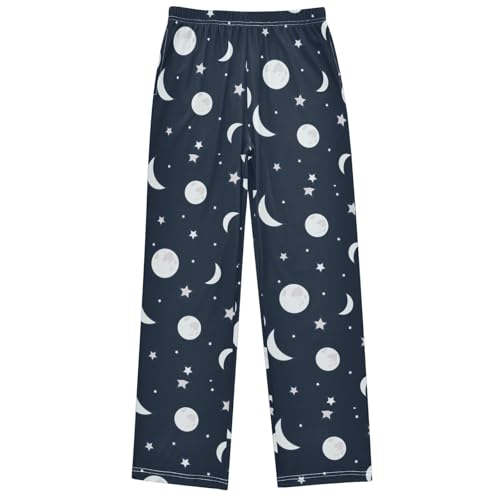 Boy's Pants Moon Star Night Jogger Pants Elastic Waist Long Bottoms Trousers with Pockets 6-14 Years