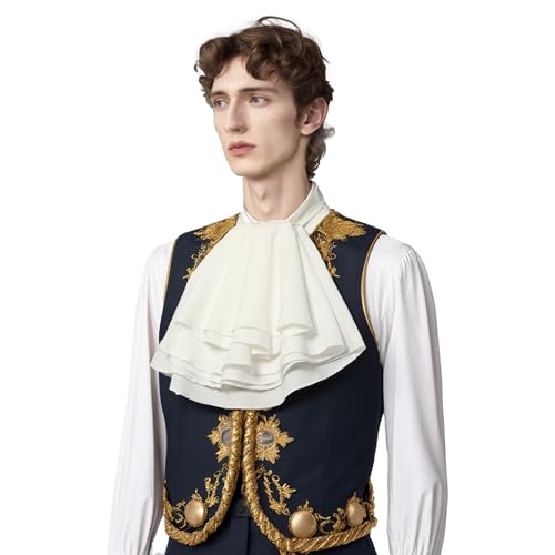 Image of COSDREAMER Mens Renaissance Scarf Jabot Cravat Costume Collar