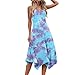 Summer Dresses for Women Summer Floral Casual Sundresses Beach Flowy Midi Tank Dresses Hankerchief Hem Sleeveless Dress