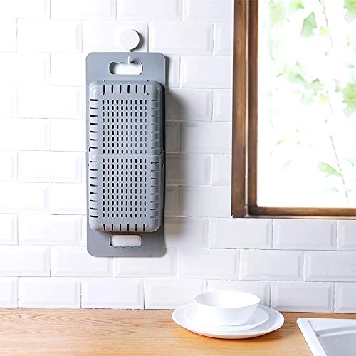 7LiuYueFei6 Adjustable Dish Drainer Sink Drain Basket Washing Vegetable Fruit Plastic Drying Rack Kitchen Accessories Organizer (Color : C) (E) – vue 4
