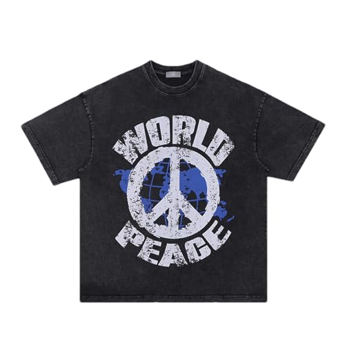 T-shirt hippie pour femmes avec graphique à manches courtes paix