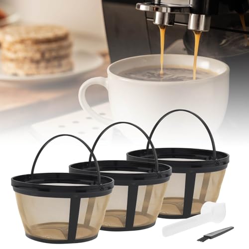 Coffee Filter Baskets 3PC, Reusable Coffee Filters Baskets 8-12 Cups Replacement Coffee Filters for Mr. Coffee and Black & Decker Coffee Makers and Brewers, Fit Most 8-12 Cups Basket Coffee Machine