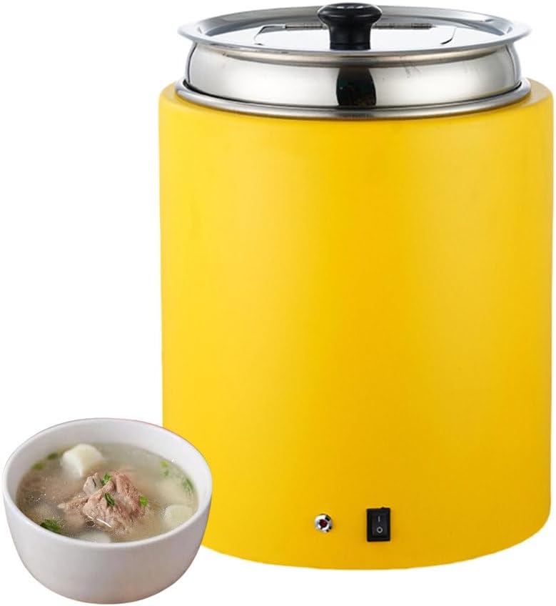AIZYR Soup Warmers Commercial Soup Kettle, Electric Soup Warmer Pot Soup Warmers Food Warmer for Cafeteria, Hotel, Home, Catering,Yellow