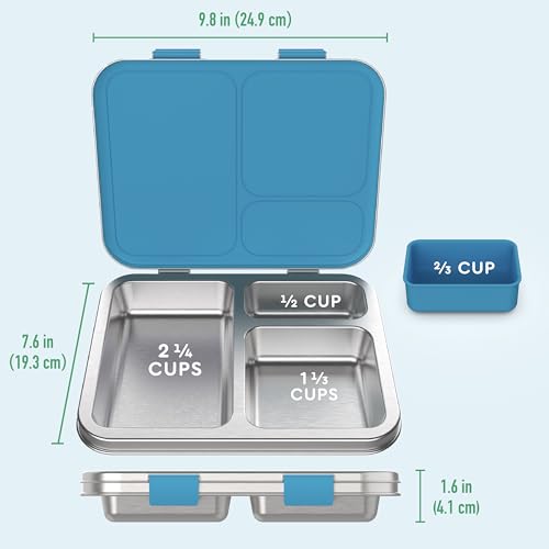 Image of Bentgo Kids Prints Stainless Steel Leak-Resistant 3-Compartment Lunch Box