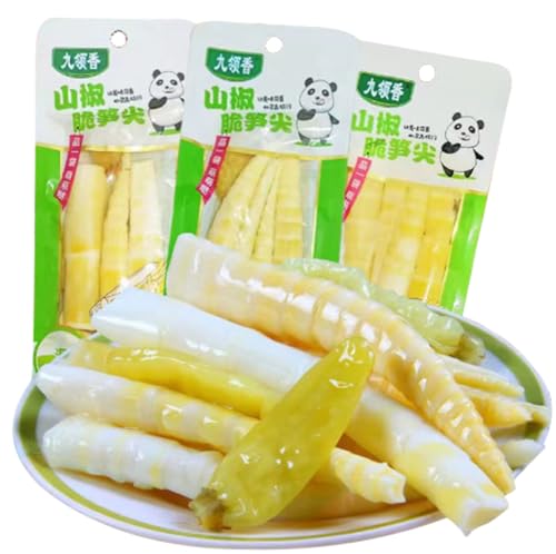 泡椒脆笋尖 30g/袋 酢漬け 辛子漬け筍 方便小吃 泡椒漬け 辛味 カリカリ筍 小包装 麻辣筍 野生山椒酸辛筍 便利な特色ある軽食 下?菜 中華食材 唐辛子の漬物竹の子 (30g*10袋)
