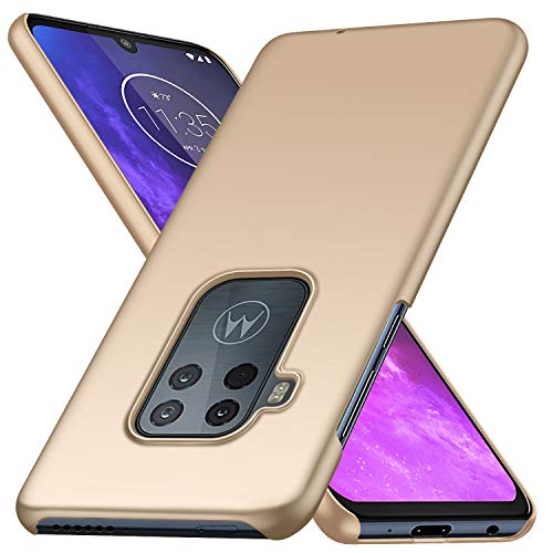 Motorola One Zoom Case, Almiao [Ultra-Thin] Minimalist Slim Protective Phone Case Back Cover for Motorola One Zoom (Smooth Gold)