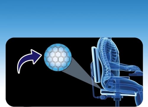 Image of Gel Seat Cushion, Double Layer Cushion with Non-Slip Cover, Cool Egg Chair Sea for Pressure Relief, Breathable Honeycomb for Office Wheelchair Car Seat (Rectangular)