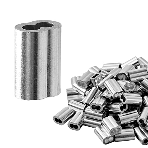 QDiShi 1/4" (6mm) Aluminum Crimping Loop Sleeve for Wire Rope, Cable Ferrule (30Pcs) image 5