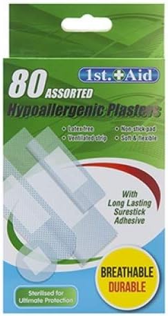Assorted Hypoallergenic Plasters - Pack of 80 Assorted Sizes Ideal for Home Office