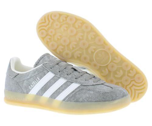 Image of adidas Gazelle Indoor Womens Shoes Size 9.5, Color: Silver Pebble /Off White /Gum 3
