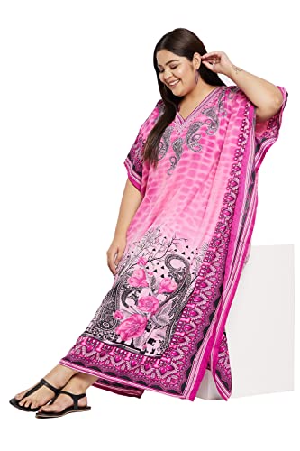 Image of Oussum Women Plus Size Kaftan Kimono Loose Maxi Summer Dresses for Women