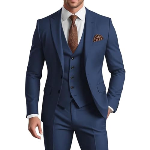 Mi Bo Tong Mens Suit Sets 3 Piece Formal Slim Fit Wedding Tuxedo for Men Two Button Blazer Vest Pants Business Suit2