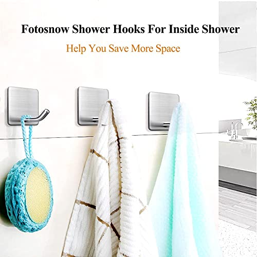 Image of Golden bird Heavy Duty Adhesive Hooks Towel Hook Stick on Hooks Wall Hangers Waterproof Stainless Steel Sticky Hook for Hanging Bathroom Kitchen Home (SUS-304) (Silver, 4)