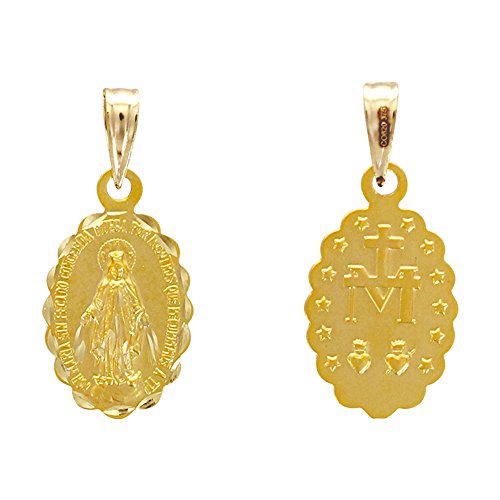 Médaille ovale Vierge Or 375/1000e 396176 pendentif religieux chrétien