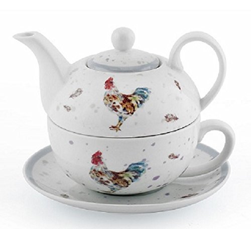 Lesser & Pavey Multicolor Fine China/Porcelain Country Cockerel Tea For One, Multi-Colour