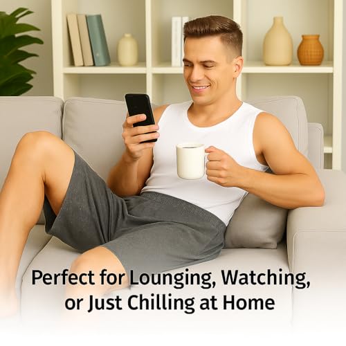 LovinPet Men's Cotton Shorts, PJ's for Men, Men's Basketball Shorts, 5" Inseam Sleep Bottoms with Pockets, 3XL–6XL4