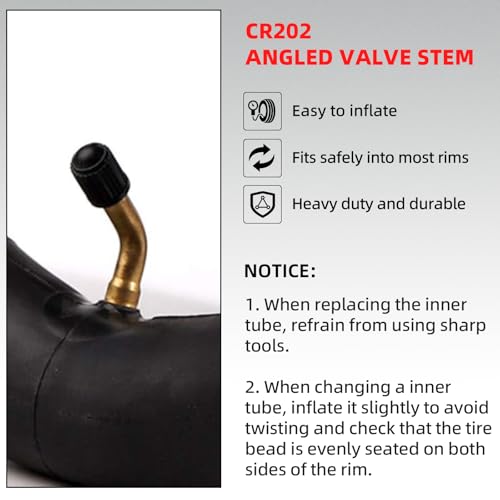 Image of AR-PRO 2-Pack 14x2.125 Inner Tubes, Heavy-Duty 57-254 Electric Scooter & E-Bike Replacement Tubes with CR202 Angled Valve Stem for 14-Inch Wheels