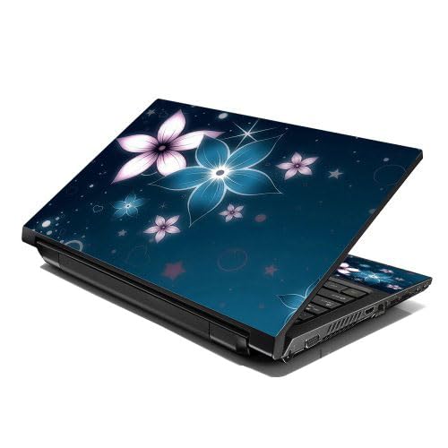 LSS Laptop 17-17.3" Skin Cover with Colorful Plumeria Flower Floral Pattern for HP Dell Lenovo Apple Asus Acer Compaq - Fits 16.5" 17" 17.3" 18.4" 19" (2 Wrist Pads Free)
