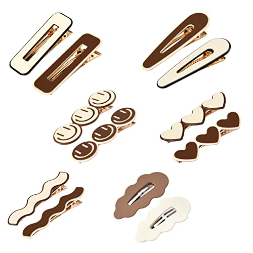 12 Pcs Simple No Bend Hair Clips Cute Hair Barrettes Preppy Hair Barrettes Aesthetic Hair Accessories No Crease Wave Geometric Duckbill Bobby Pins For Women Girls #TOP6
