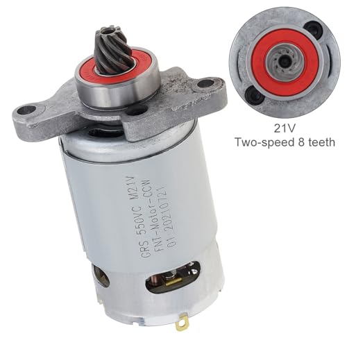 Motor de corriente continua RS550 de 21V y engranaje de 8 dientes cónicos 2
