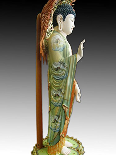 伝統工芸薩摩焼 特大金彩色絵細密絵付 観音菩 薩立像 仫像 佛像 教美術 時代物 伝統工芸薩摩焼 特大金彩色絵細密絵付 観音菩 薩立像 仫像 佛像