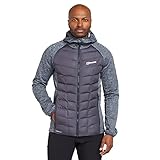 Berghaus Men's Kamloops Hybrid Jacket with Fixed Stretch Bound Hood, Fleece Jacket for Walking & Hiking, Outdoor Recreation Clothing (UK, Alpha, L, Regular, Regular, Grey)