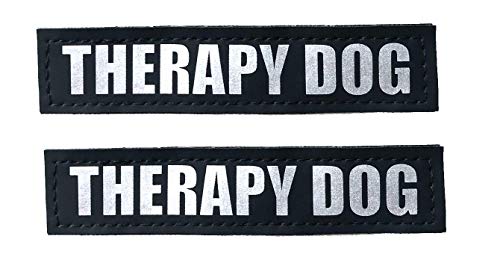 Albcorp Reflective Therapy Dog Patches With Hook Backing For Service Animal Vests/Harnesses Small (4.6 X 1) Inch #TOP2