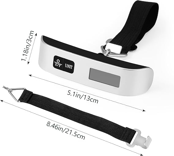Digital Luggage Scale with Temperature Sensor – 110lb/50kg Capacity, Backlit LCD, Tare Function, Lightweight & Portable - Black - Image 6