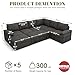 SUAWY 108 Inch Sectional Sleeper Sofa with Pull Out Bed,U Shaped 7 Seat Modular Sectional Sofa with Storage,Sectional Couches for Living Room,Cloud Modular Couch,Removable Sofa Cover,Dark Grey