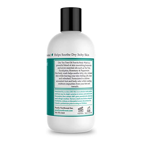 Antifungal Tea Tree Oil Body Wash, Helps Athletes Foot, Ringworm, Toenail Fungus, Jock Itch