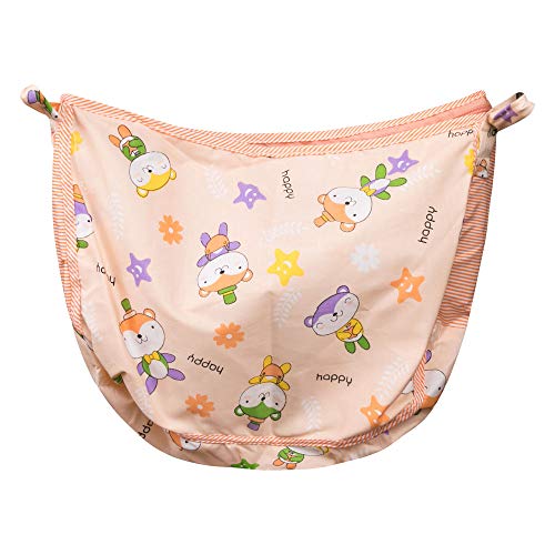 Image of Cotton Baby Cradle Cloth with Mosquito Net - Premium Purple Khoyu Hammock Swing for Ghodiyu Jhula, Washable Newborn Baby Zoli with Zipper Mesh Cover and Alphabet Patches